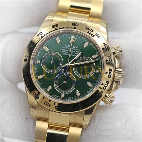 rolex daytona 116508 yellow gold green dial|Rolex daytona green dial price.